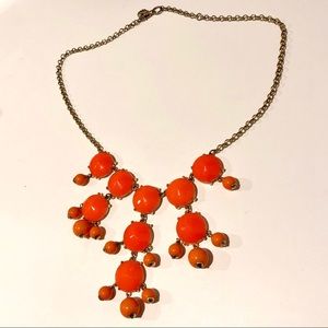 Orange J.Crew Bubble Necklace
